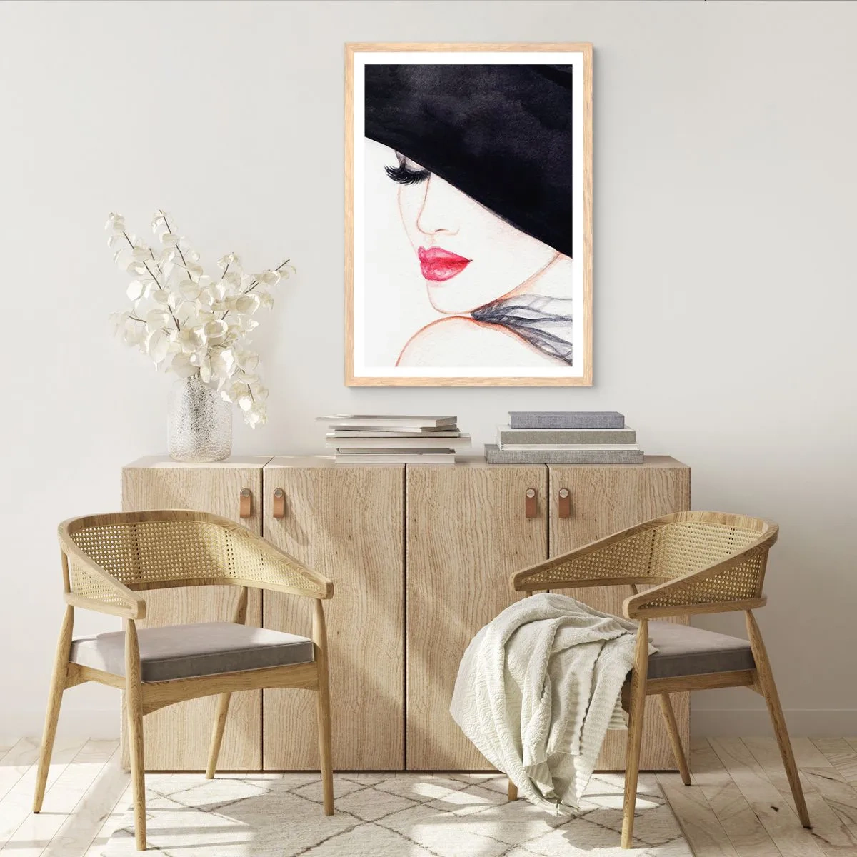 Een poster in een licht eiken lijst - Elegantie en sensualiteit - 70x100 cm