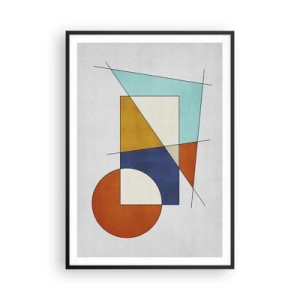 Poster in een zwarte lijst - Abstractie: modernistisch plezier - 70x100 cm