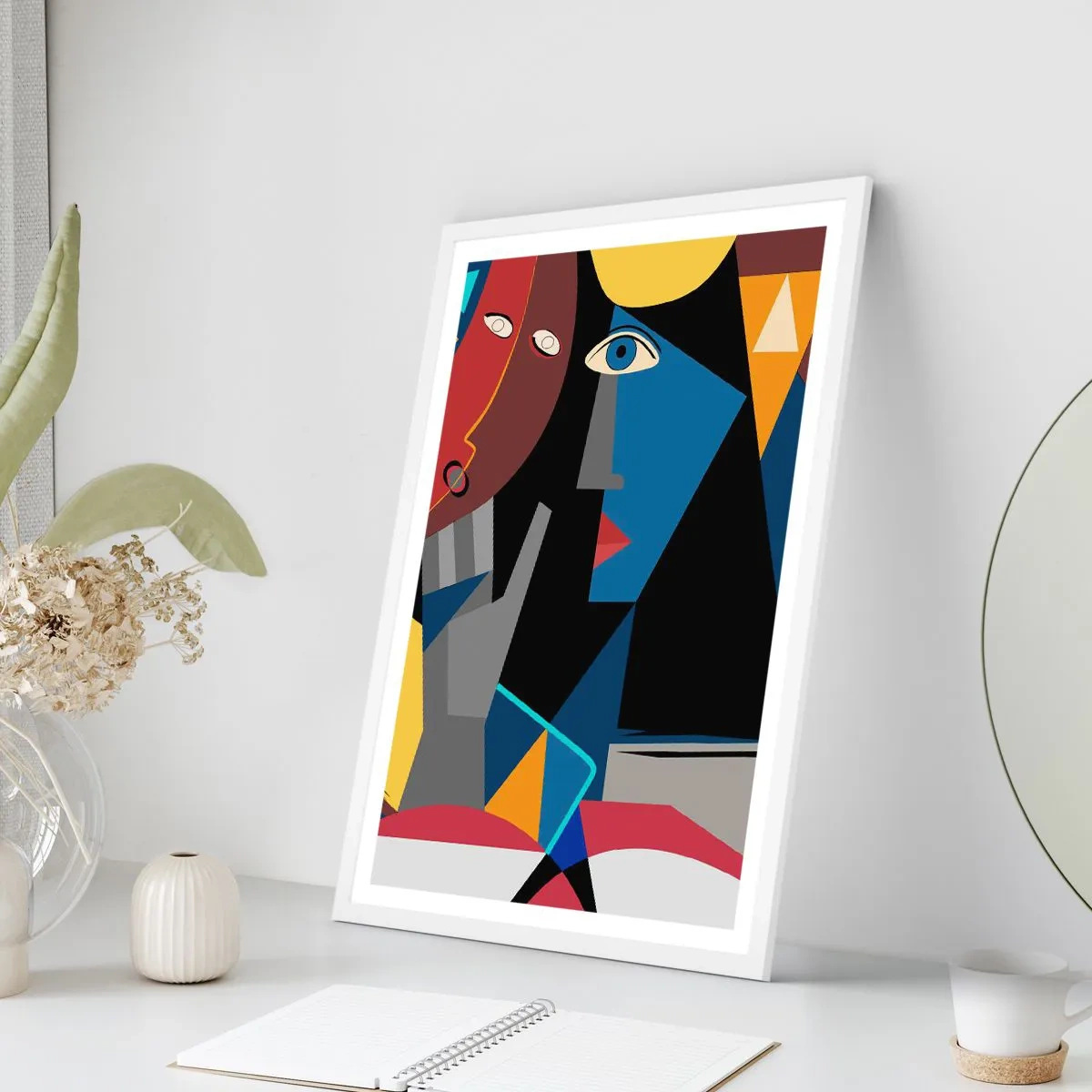 Poster in een witte lijst - Een gesprek tussen kubisten - 50x70 cm