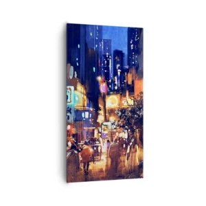 Schilderen op canvas - En de stad is wakker - 65x120 cm