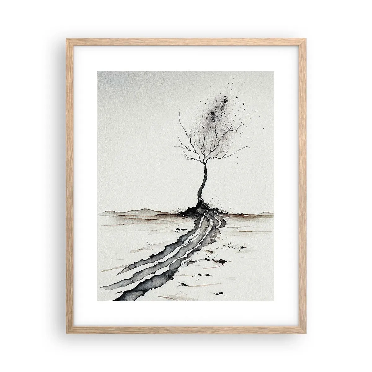 Een poster in een licht eiken lijst - Winterse melancholie - 40x50 cm