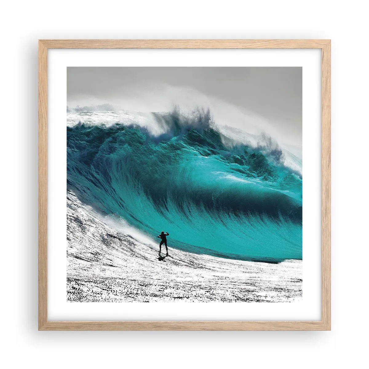 Een poster in een licht eiken lijst - Uitdaging aanvaard - 50x50 cm