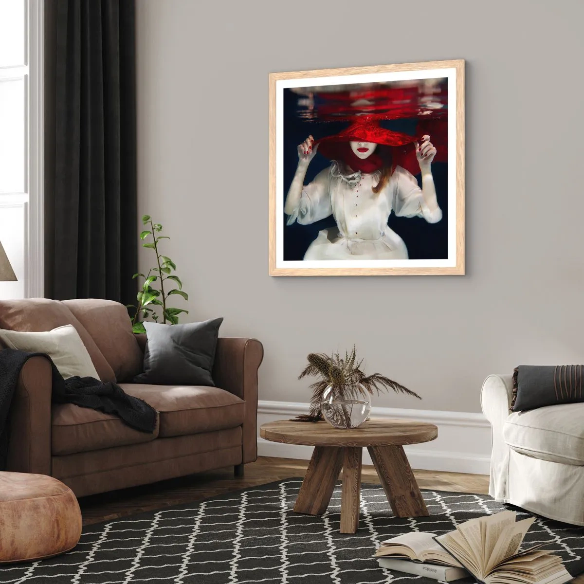 Een poster in een licht eiken lijst - Hatelijke godin in de Slavische mythologie - 30x30 cm