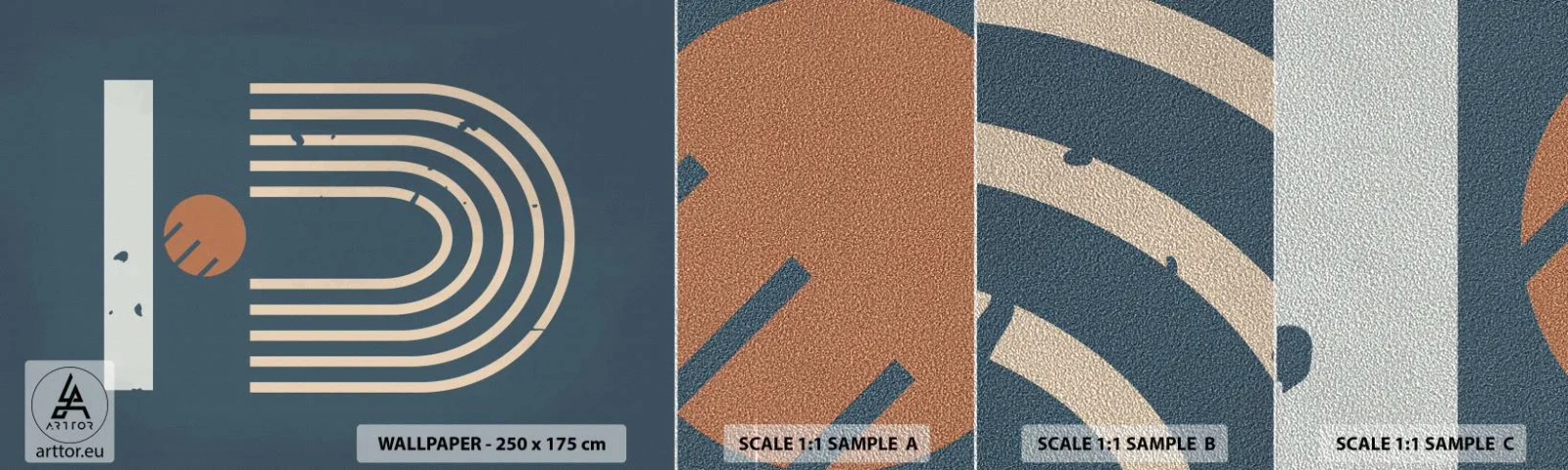 Fotobehang Monster Premium Sand - Geometrie op de granaatappel - Abstractie, Deel, Grafisch - 100x30 cm