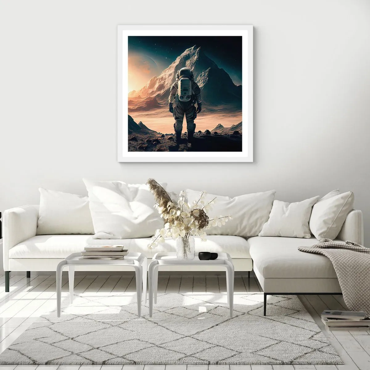 Poster in een witte lijst - Nieuwe uitdaging - 60x60 cm