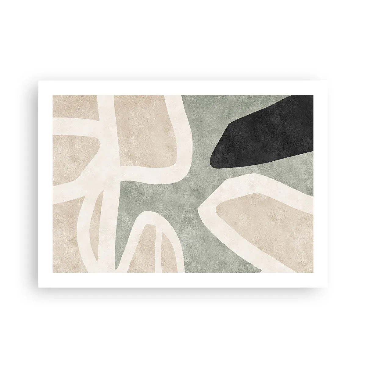 Poster - Compositie met een zwart motief - 70x50 cm