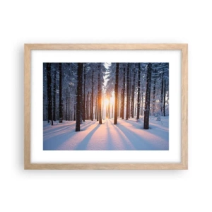 Een poster in een licht eiken lijst - Duidelijk in zwart-wit - 40x30 cm