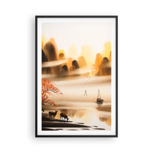 Poster in een zwarte lijst - Verder dan het Verre Oosten - 61x91 cm