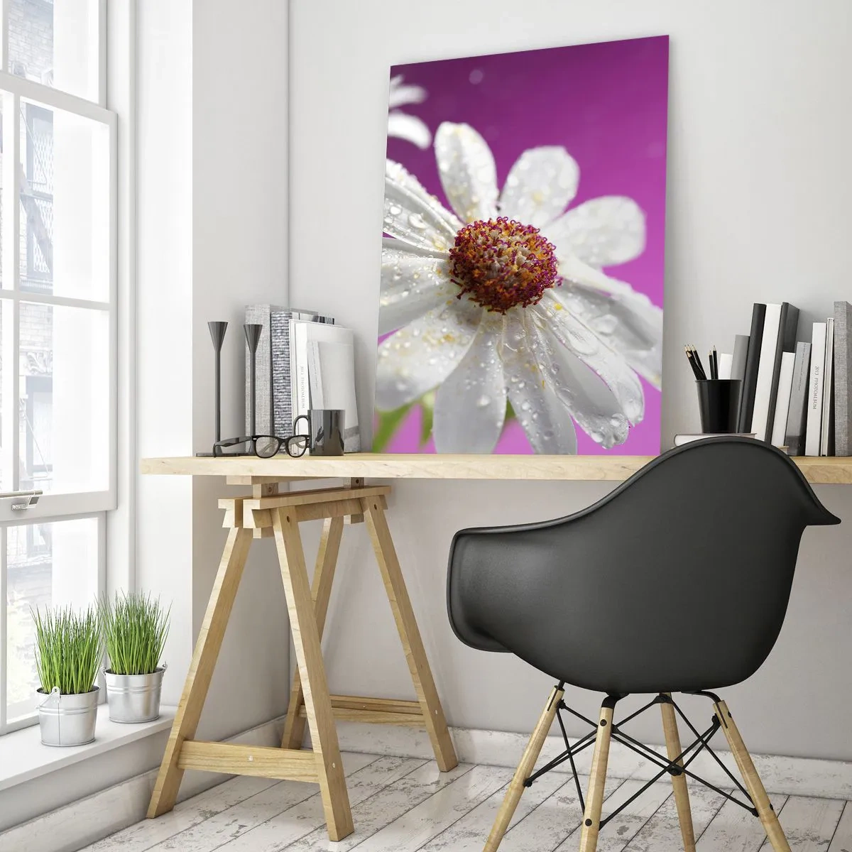 Schilderen op glas - Bescheiden in zijn schoonheid - 50x70 cm