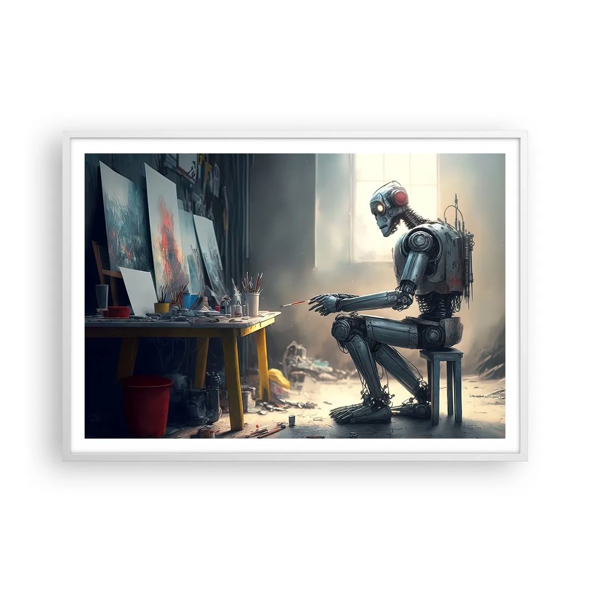 Poster in een witte lijst - De scheppingsdaad - 100x70 cm