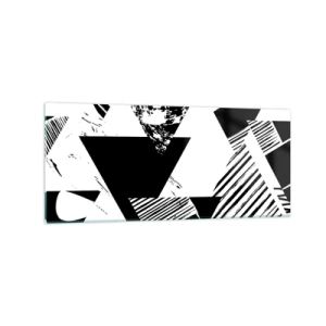 Schilderen op glas - Regen van driehoeken - 120x50 cm