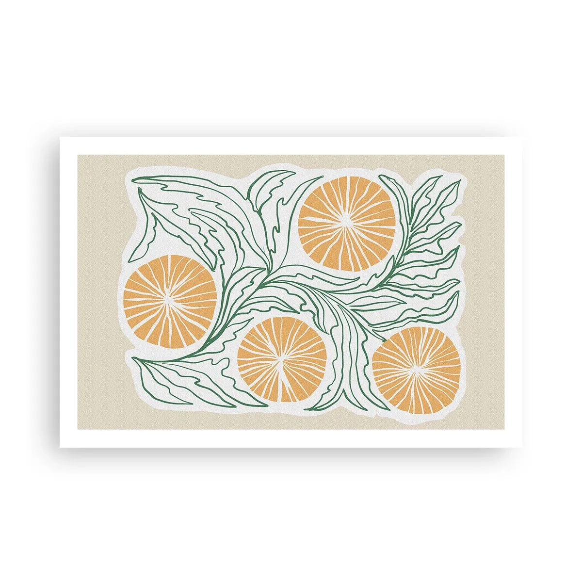 Poster - Etnisch met een vleugje abstractie - 91x61 cm