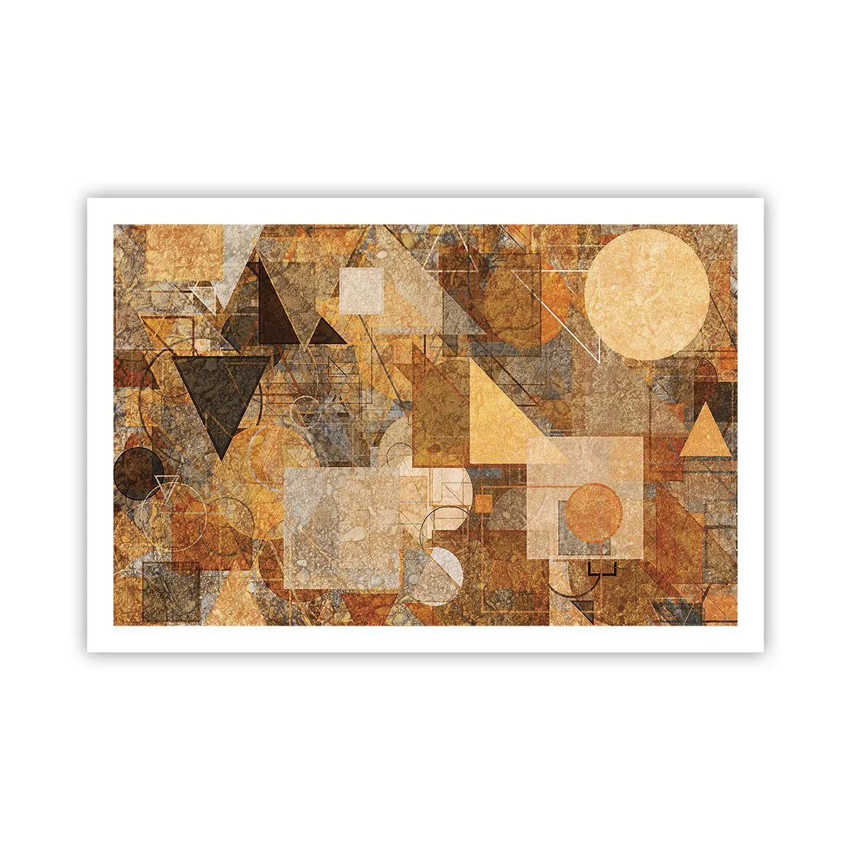 Poster - Een kubistische studie van brons - 91x61 cm