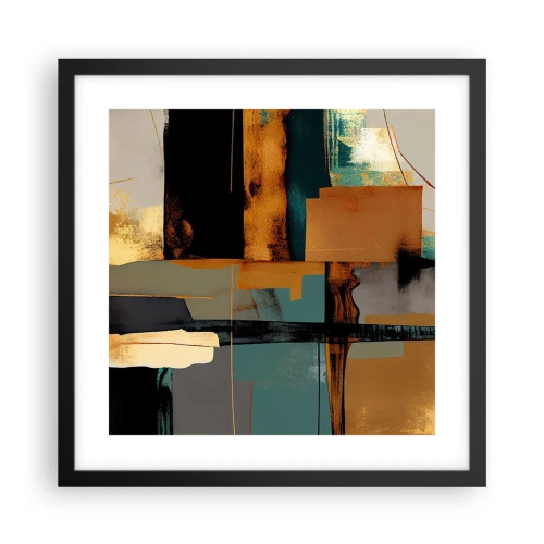 Poster in een zwarte lijst - Abstractie – licht en schaduw - 40x40 cm