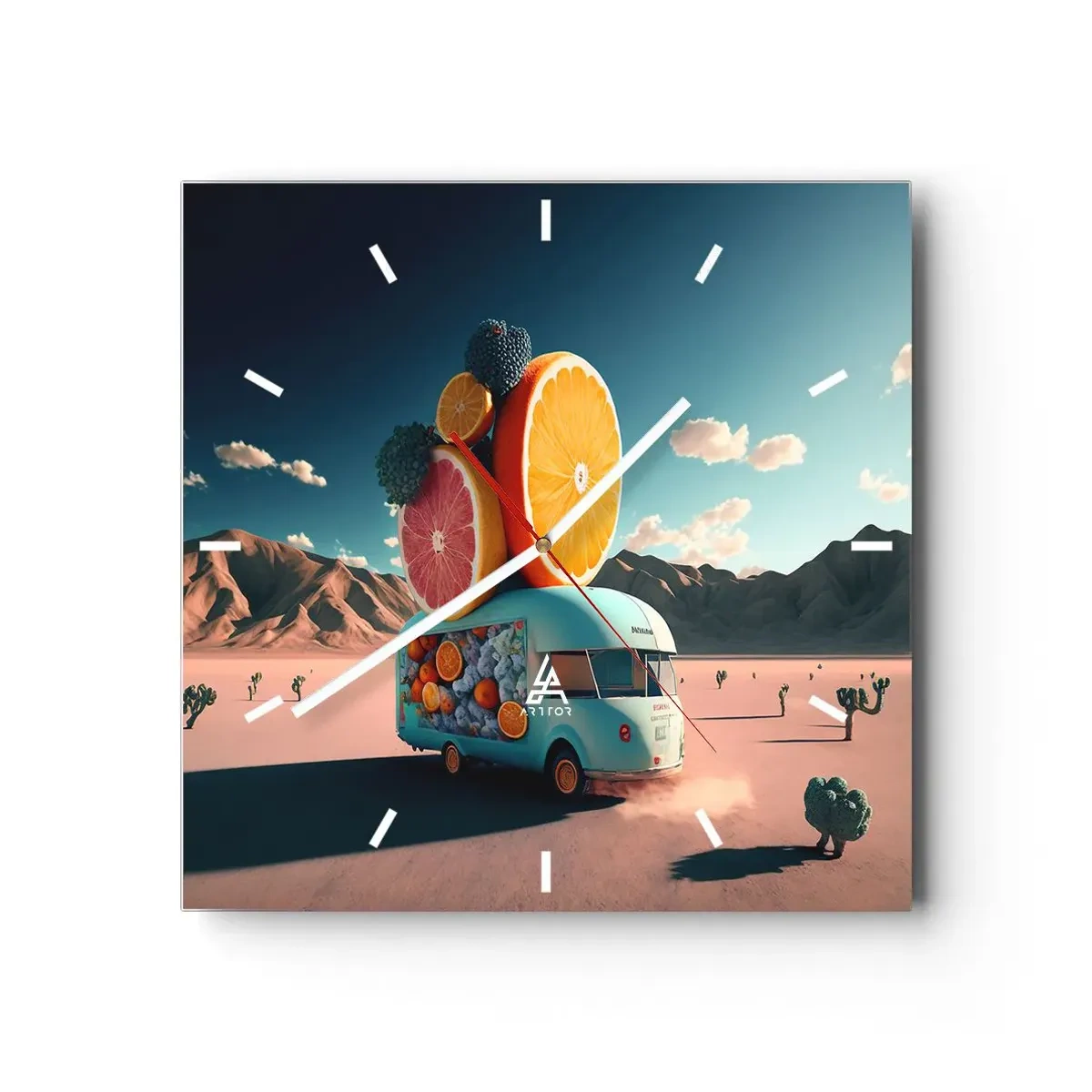 Wandklok - Klok - De smaak van vakantie - 40x40 cm