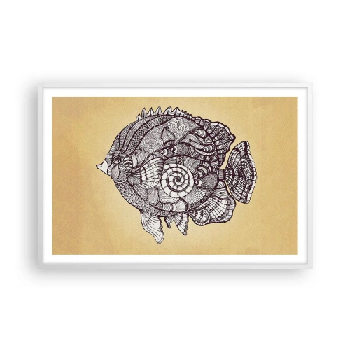 Poster in een witte lijst - Uit een oceaan van ornamenten - 91x61 cm