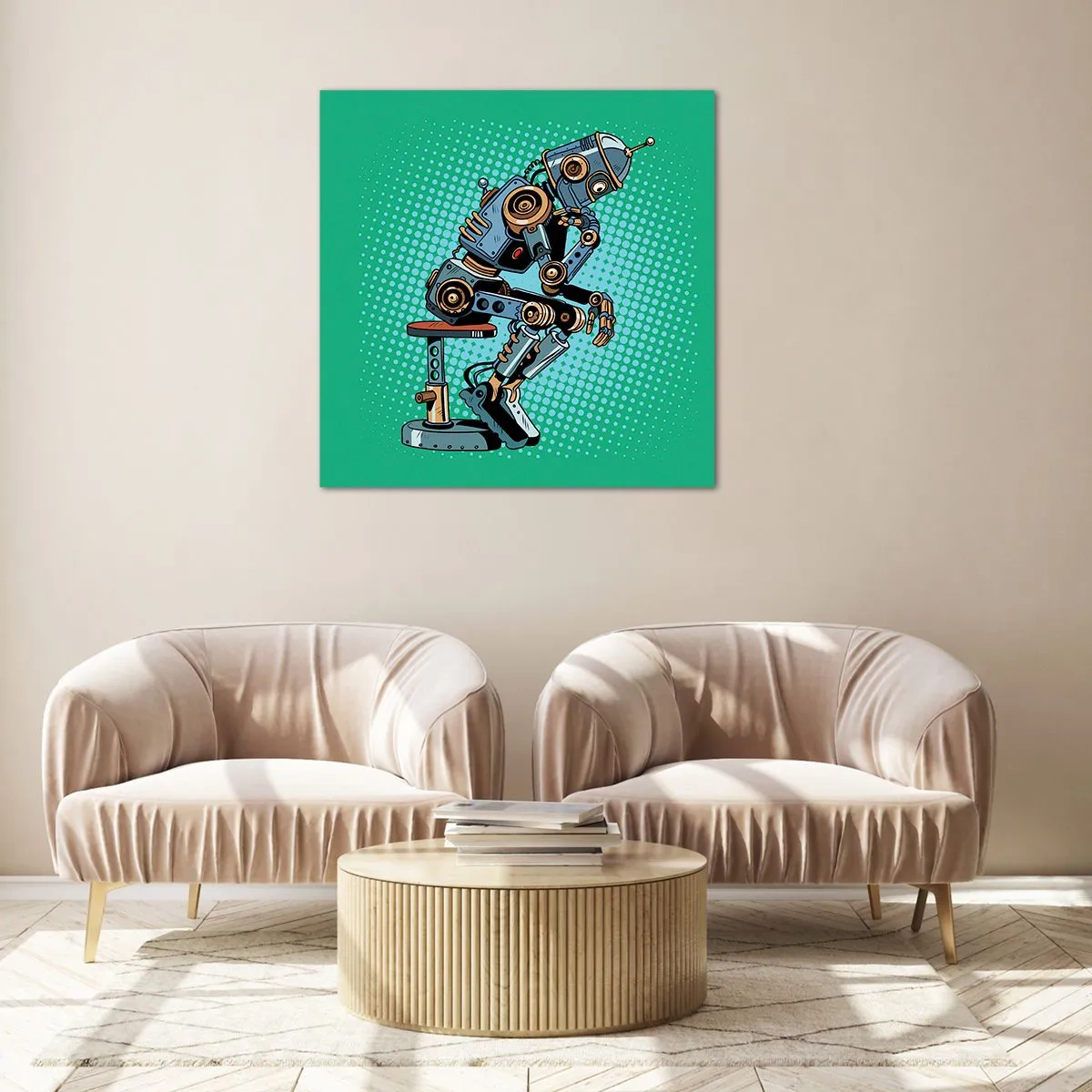 Schilderen op glas - Boven de essentie van het zijn - 50x50 cm