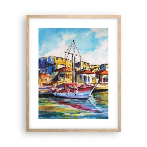 Een poster in een licht eiken lijst - Regenboogmiddag - 40x50 cm