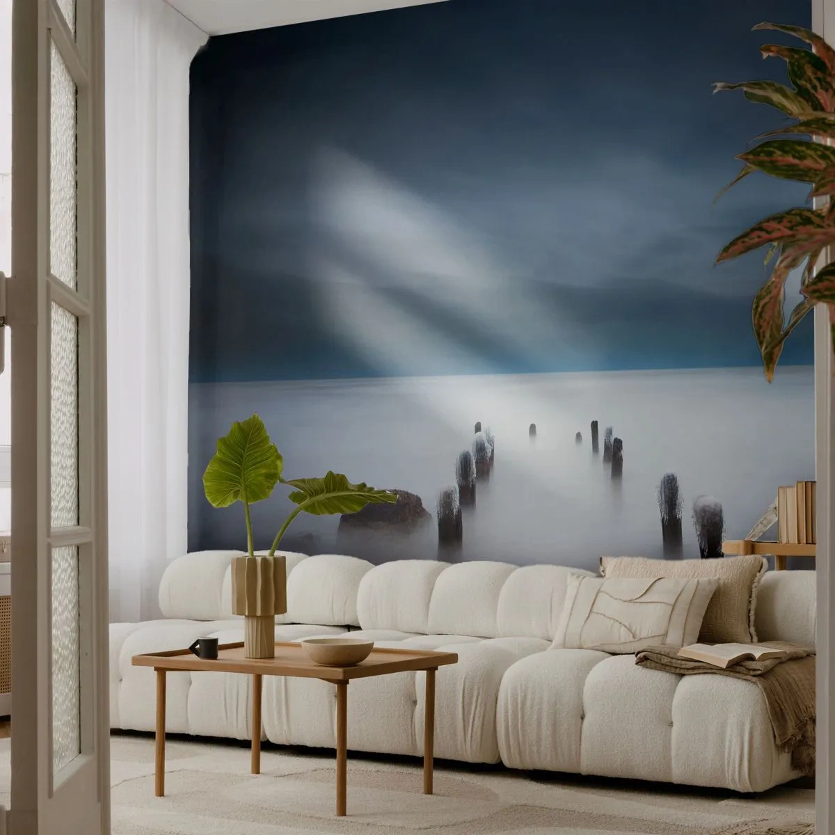 Fotobehang Premium Sand - Peinzend meer - Landschap, Zee, Meer - 100x70 cm