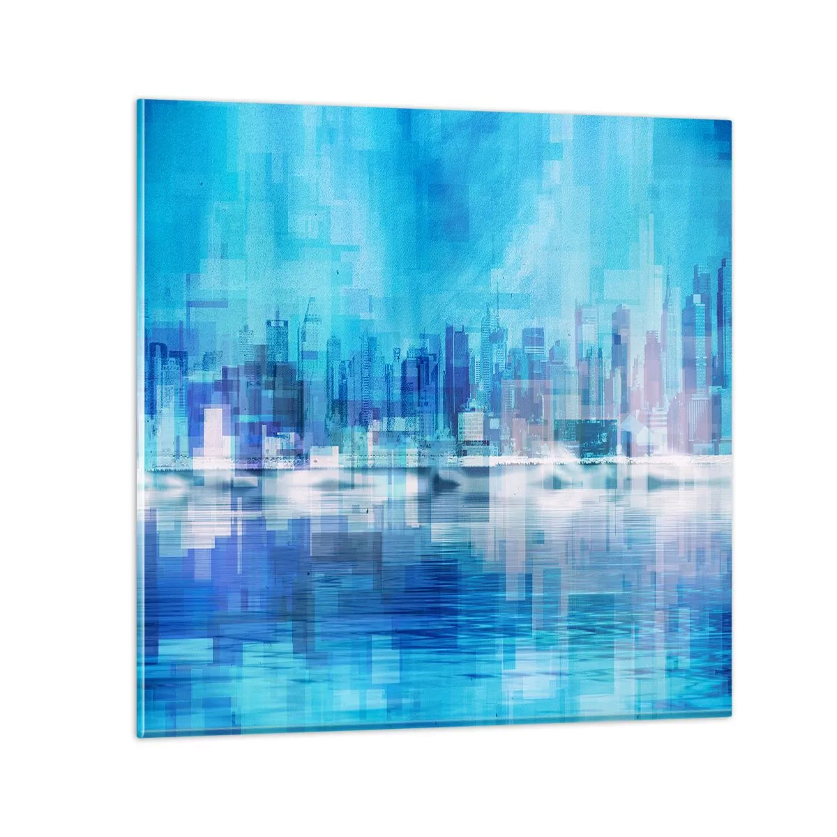 Schilderen op glas - Verdronken in het blauw - 60x60 cm