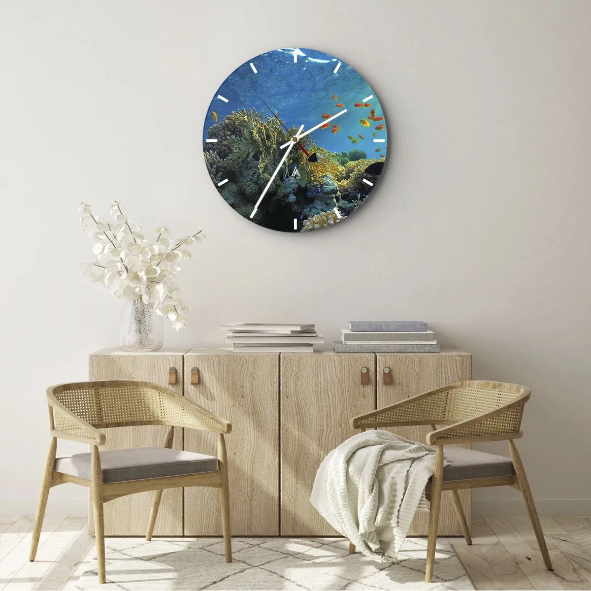 Wandklok - Klok - Onderwater schatten - 40x40 cm