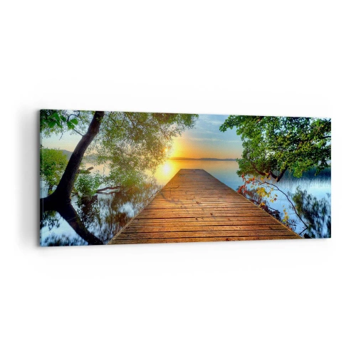 Schilderen op canvas - Neem de tijd, ga zitten - 120x50 cm