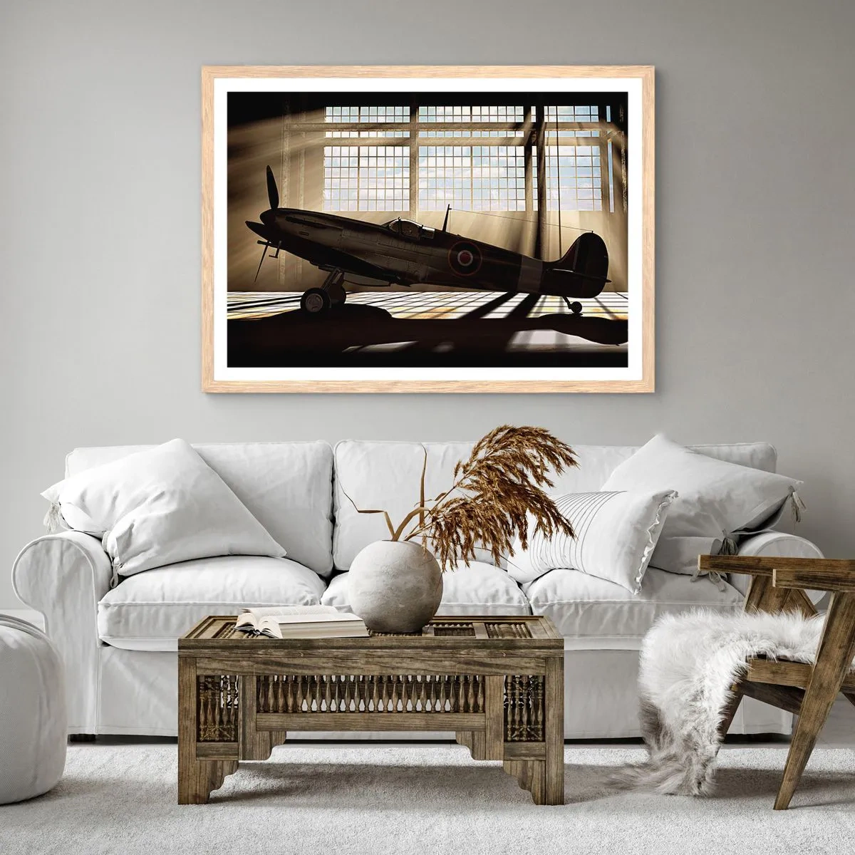 Een poster in een licht eiken lijst - De rust van een krijger - 70x50 cm