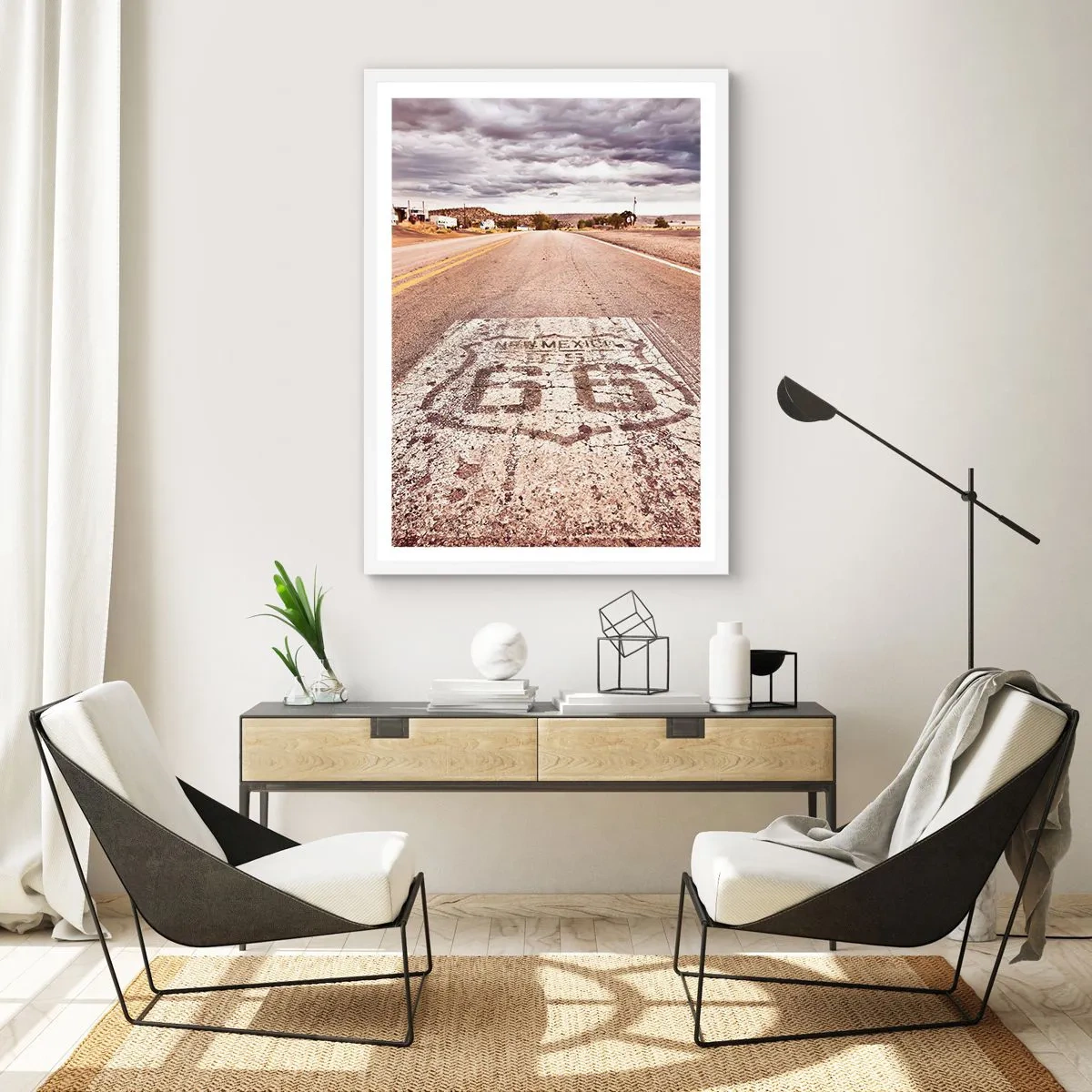 Poster in een witte lijst - Mother Road - een Amerikaanse legende - 50x70 cm