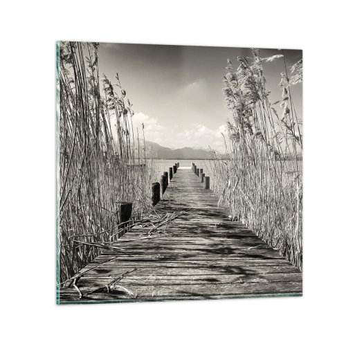 Schilderen op glas - In de stilte van het gras - 70x70 cm
