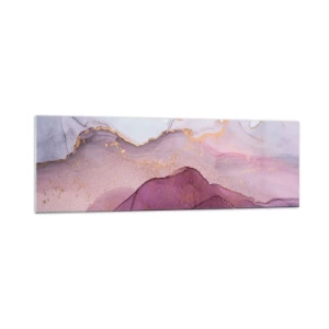 Schilderen op glas - Lila en paarse golven - 160x50 cm