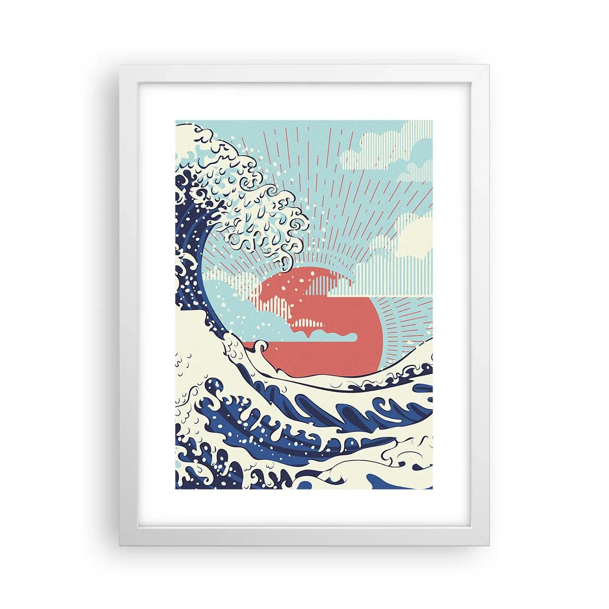 Poster in een witte lijst - Van Japanse inspiratie - 30x40 cm