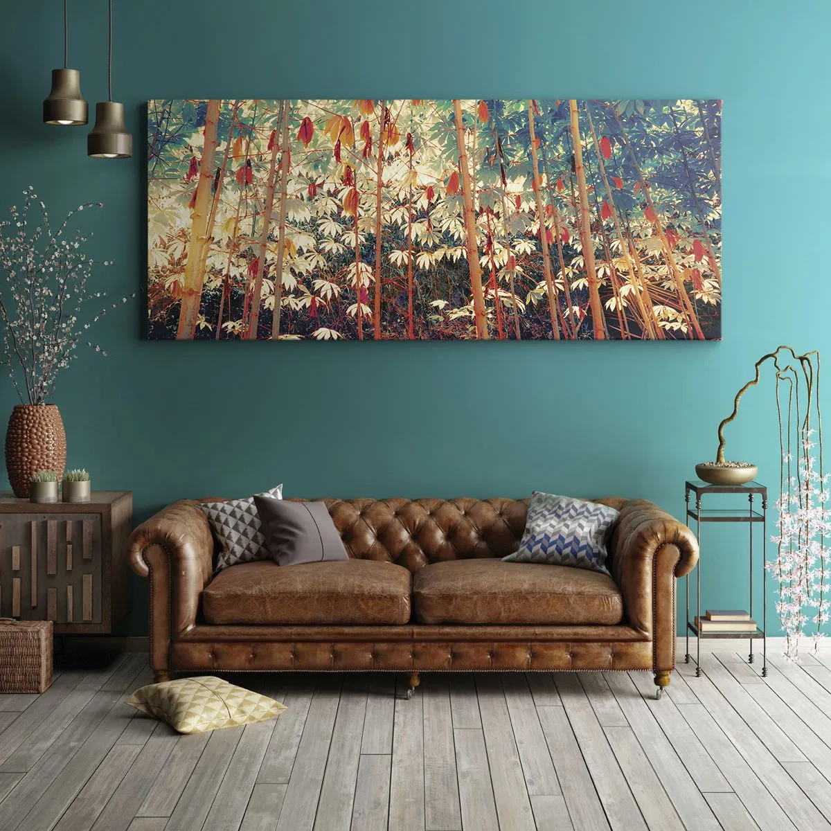 Schilderen op canvas - Het geheime leven van de bladeren - 100x40 cm