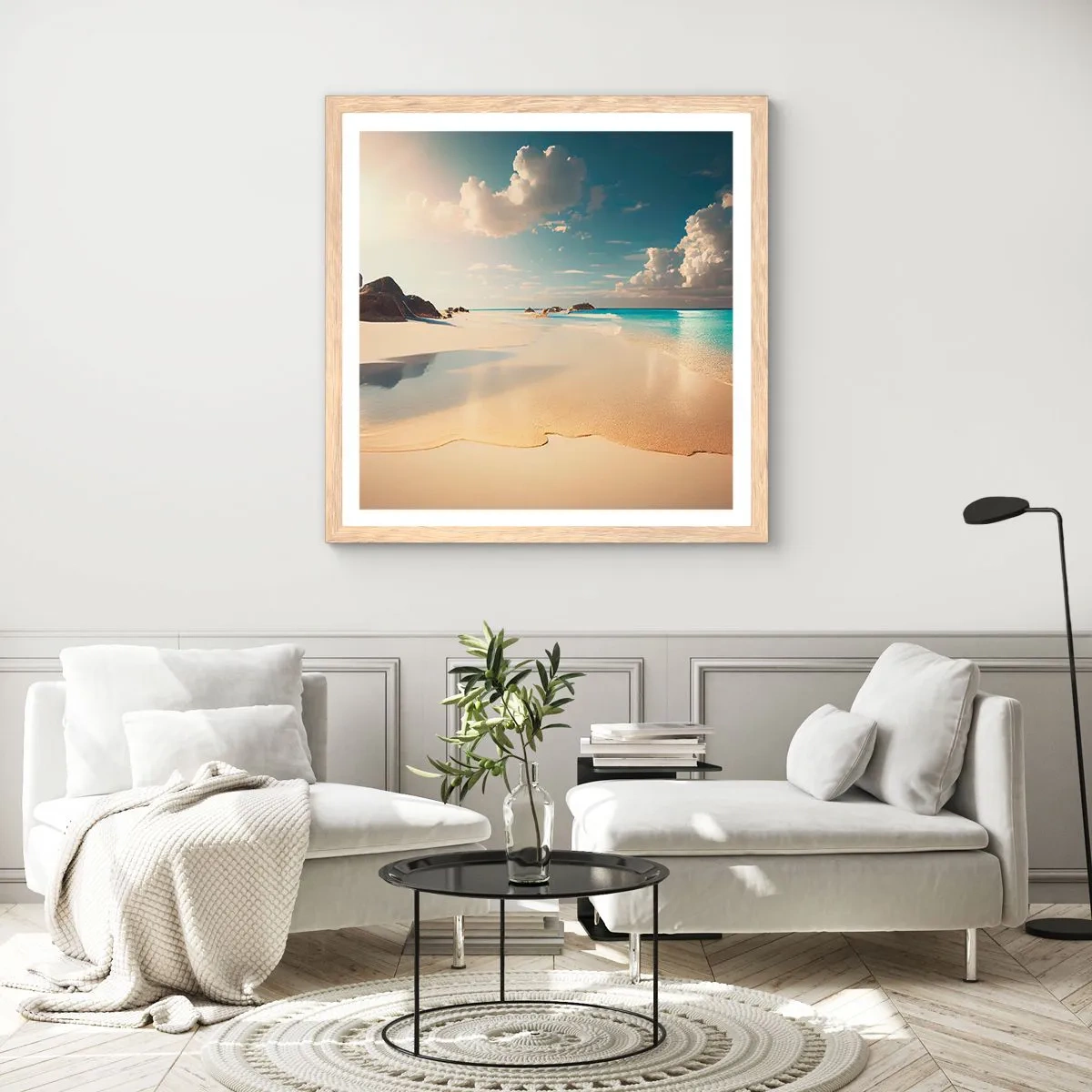 Een poster in een licht eiken lijst - Een droomdag - 30x30 cm