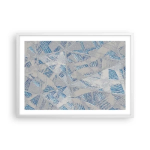 Poster in een witte lijst - In een blauwgrijs labyrint - 70x50 cm