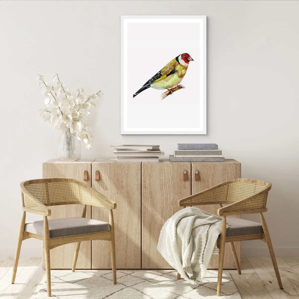 Poster in een witte lijst - Vogel portret - 70x100 cm