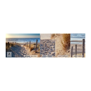 Fotobehang Monster Premium Canvas - Het geluid van de zee, het zingen van vogels, een wild strand tussen het gras... - Landschap, Strand, Duinen - 100x30 cm