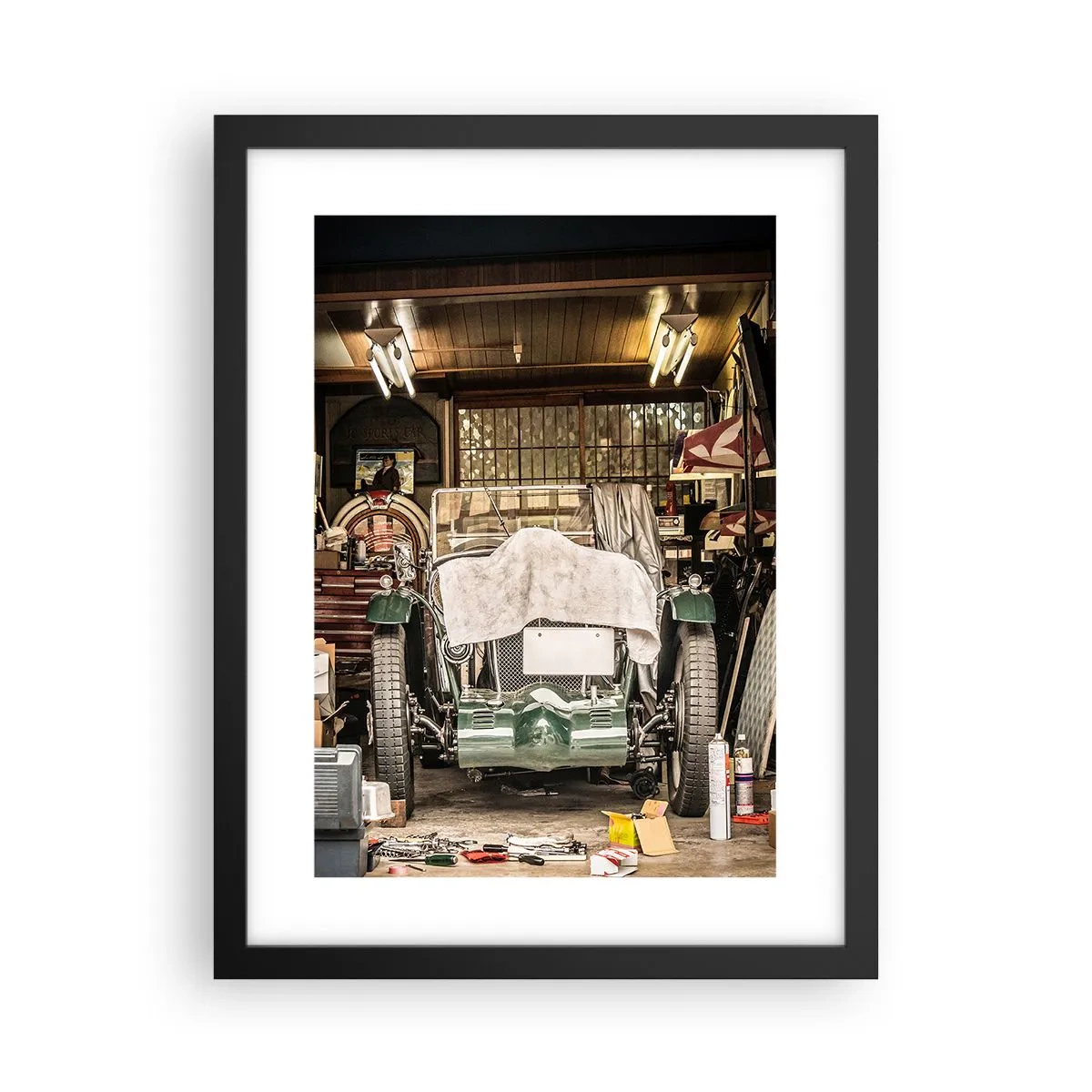 Poster in een zwarte lijst - Terug naar het verleden - 30x40 cm