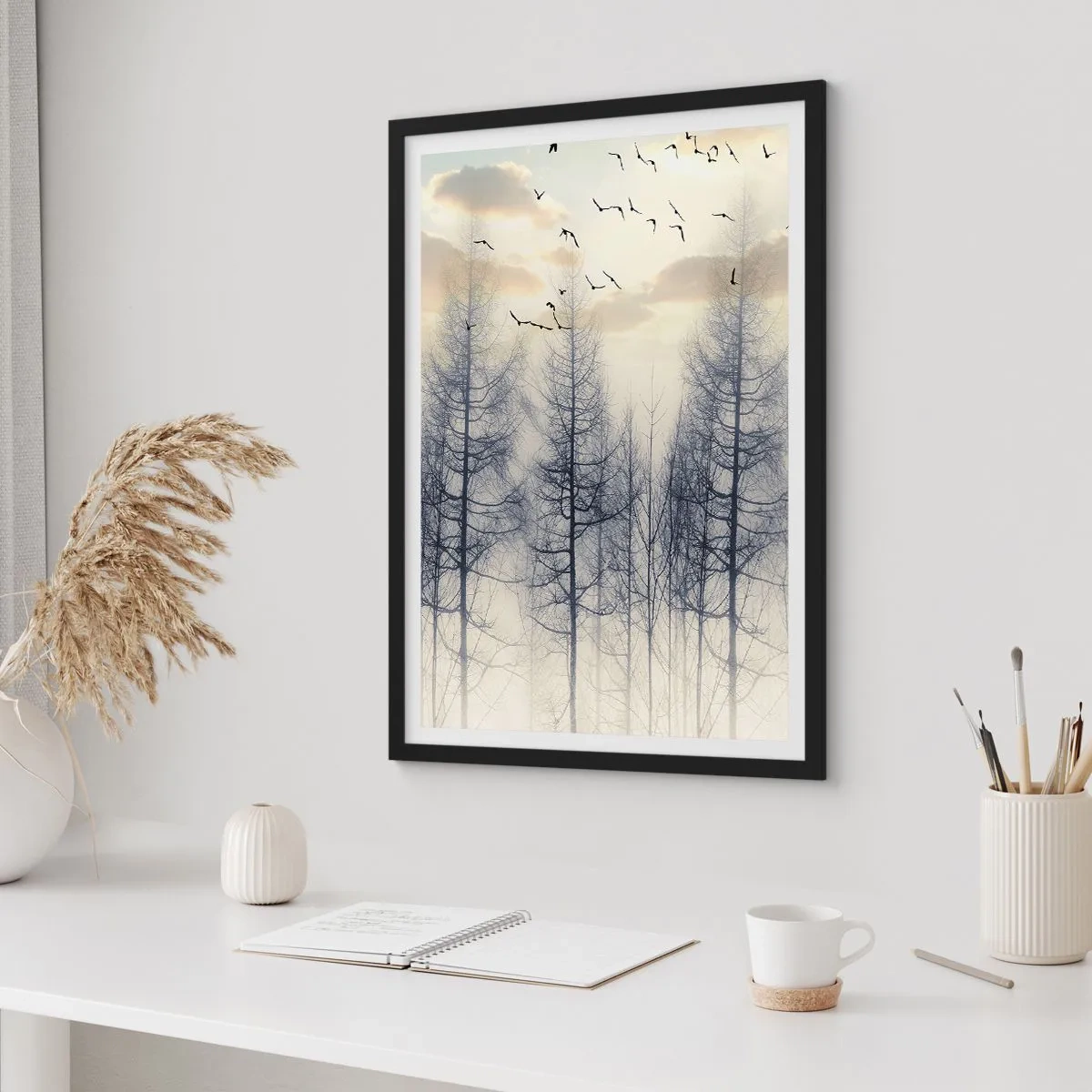 Poster in een zwarte lijst - Bosgeesten - 61x91 cm