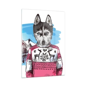 Schilderen op glas - Een wolf in schaapswol - 50x70 cm