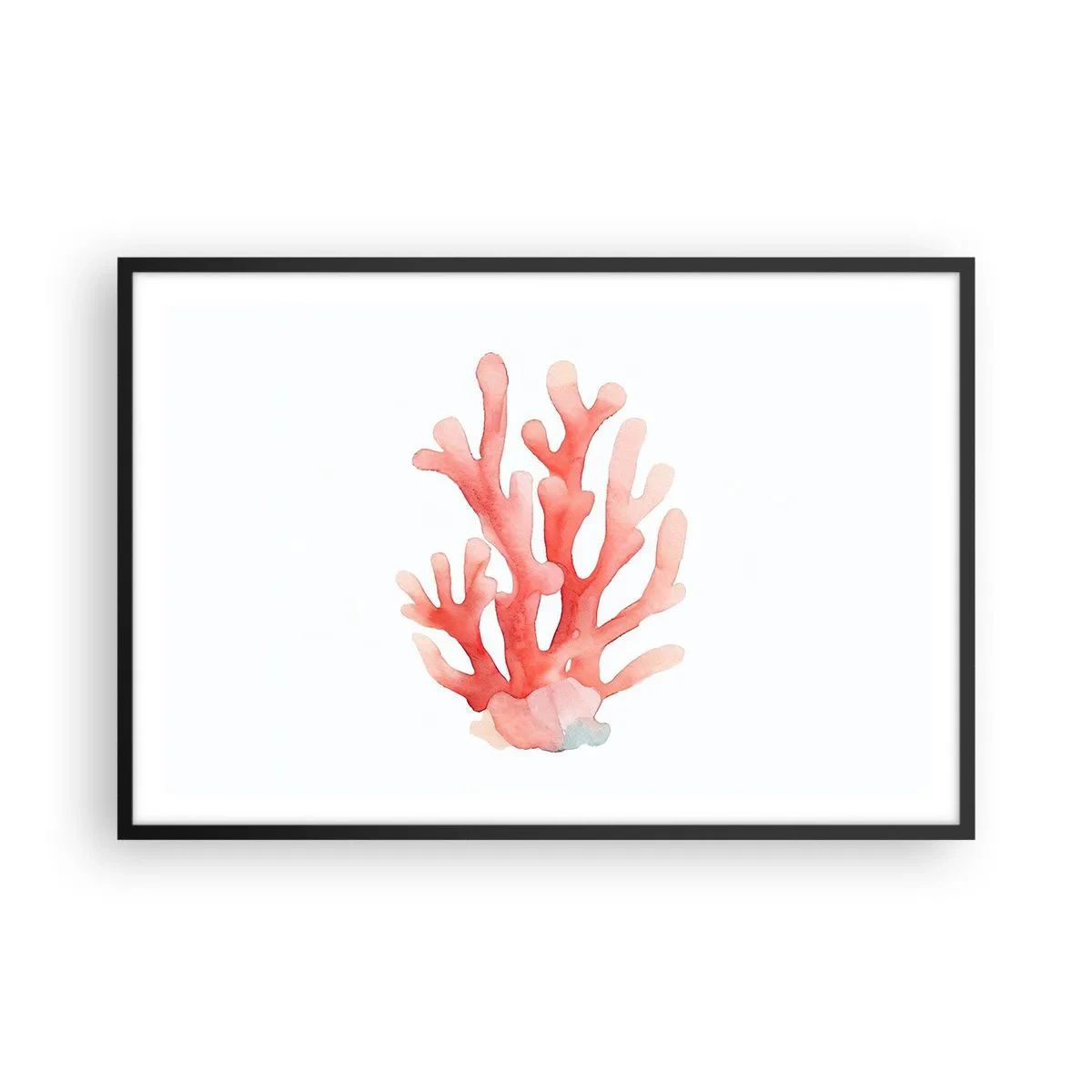 Poster in een zwarte lijst - Koraalkleurig koraal - 91x61 cm