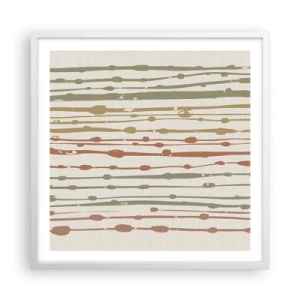 Poster in een witte lijst - Muzieknotatie van kleuren - 60x60 cm