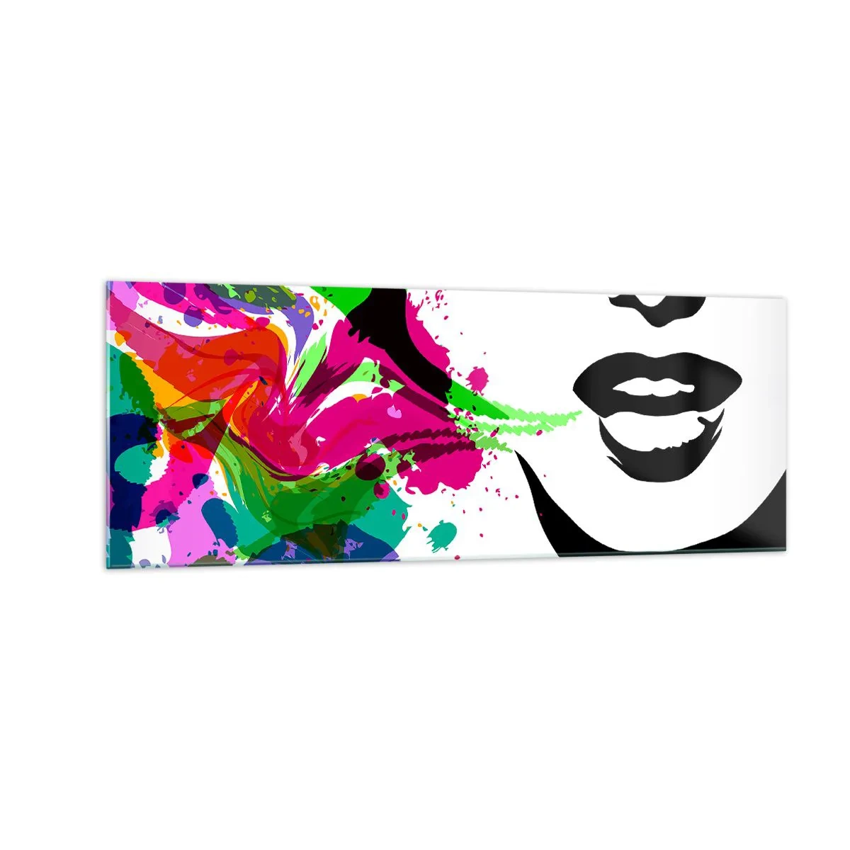 Schilderen op glas - Een verhaal in de kleuren van de regenboog - 140x50 cm