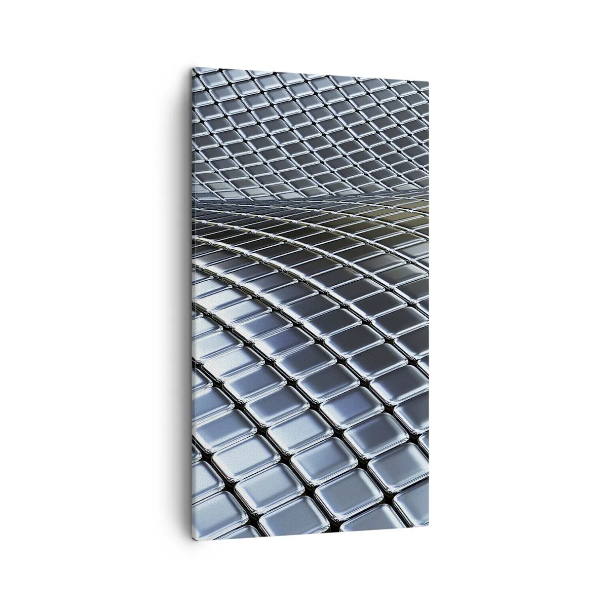 Schilderen op canvas - Metallic zilveren golf - 45x80 cm