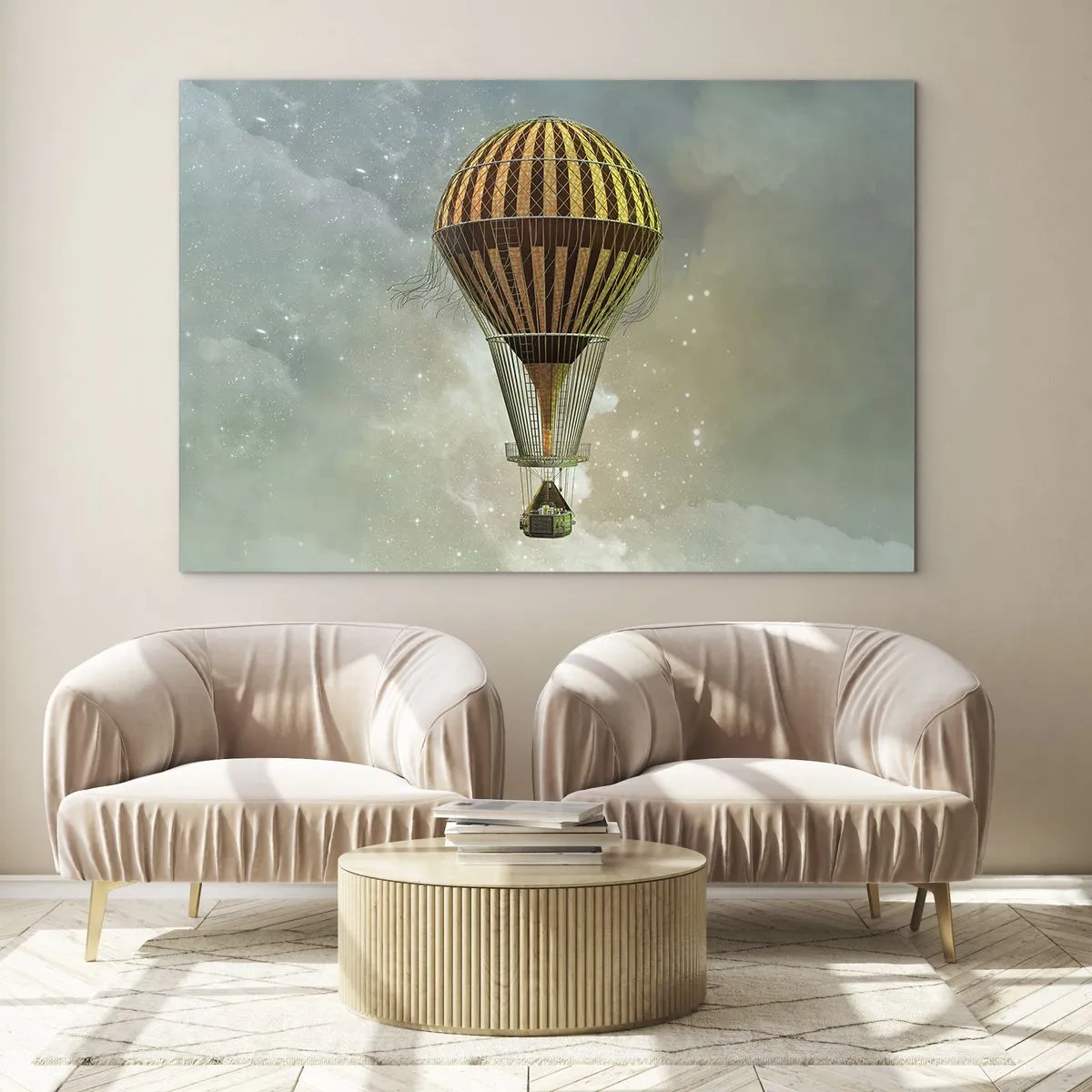 Schilderen op glas - Baanbrekende vluchten - 70x50 cm