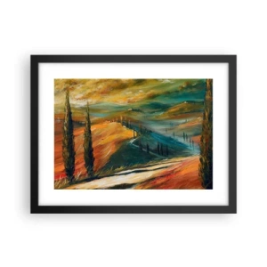 Poster in een zwarte lijst - Toscaans landschap - 40x30 cm