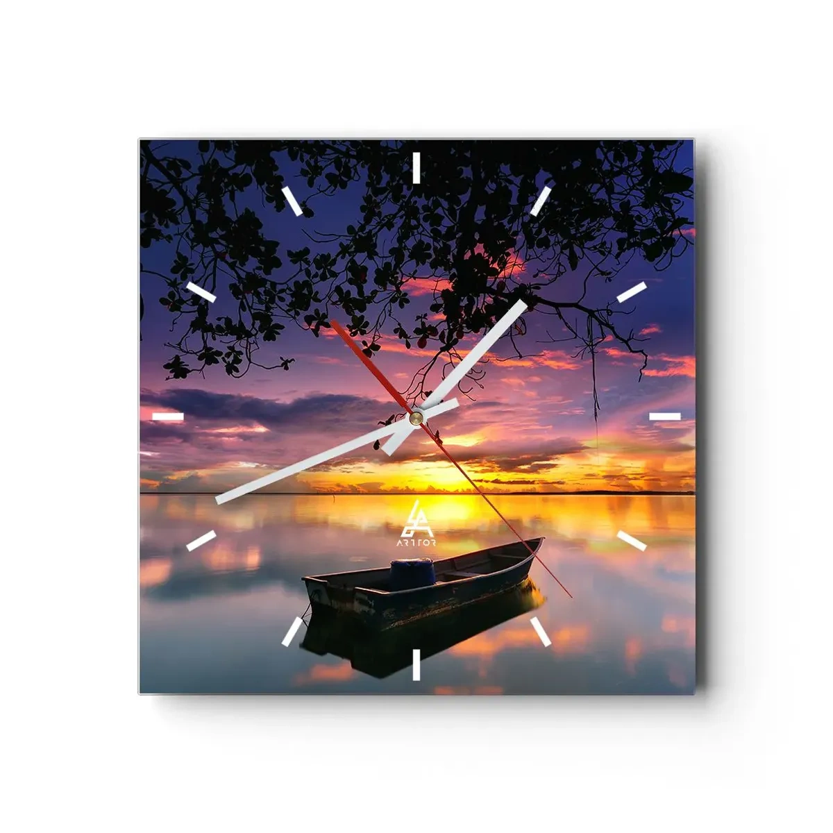 Wandklok - Klok - "Je lijkt midden in de lucht te hangen..." - 30x30 cm