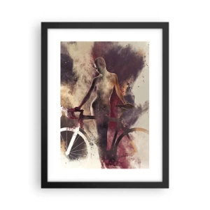 Poster in een zwarte lijst - Een fietsziel in marmeren vormen - 30x40 cm