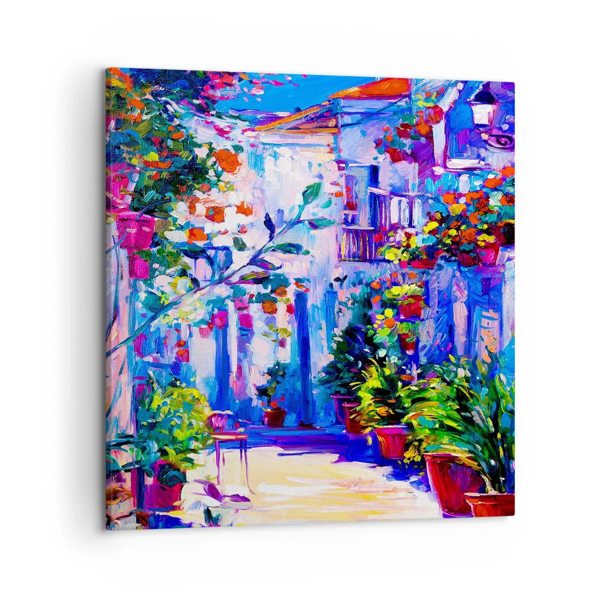 Schilderen op canvas - Impressie - een Italiaanse straat - 50x50 cm