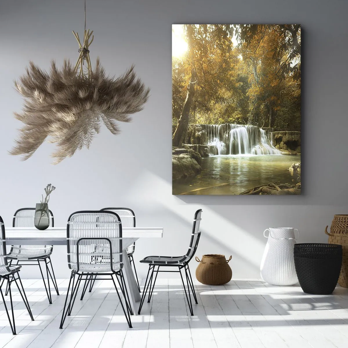 Schilderen op canvas - Park cascade - 65x120 cm