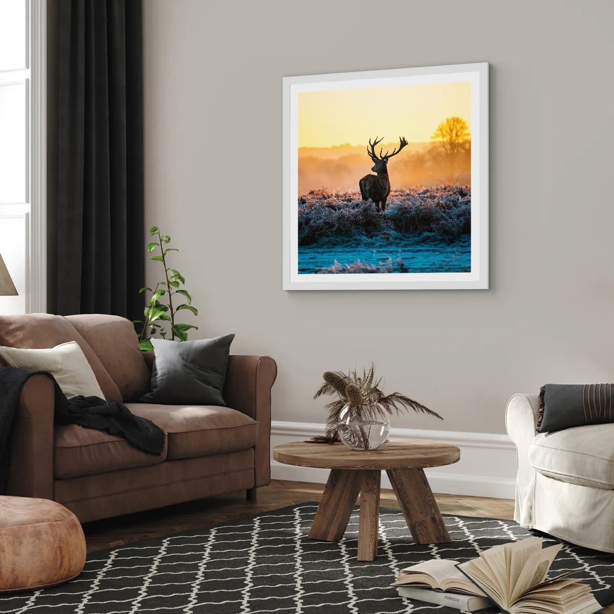 Poster in een witte lijst - Gekroond op zijn landgoed - 50x50 cm